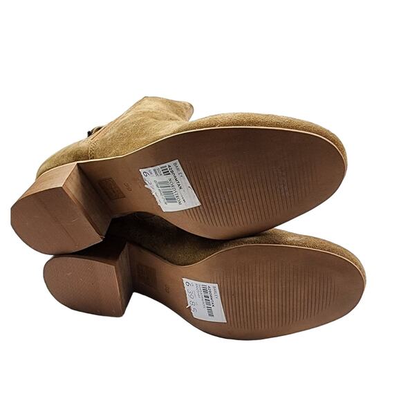 NEW Topshop Womens Barley Tan Suede Heeled Ankle Booties sz 39 (8.5 US) Chelsea - Picture 8 of 8